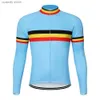 Camisetas masculinas Equipo de ciclismo Jersey Long seve Man Bicycs delgado Bicyc Winter Clothing H240407