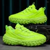 Casual Shoes 2024 Spring Men's fluorescerande Green Running Sports Trend Harts Sole Dad