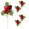 Flores decorativas 5pcs Creative Christmas Haste Decoração de Pick Pinel