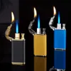 Unusual Blue Flame Metal Crocodile Double Fire Dragon Lighter Creative Direct Windproof Open Fire Conversion Lighter Man's Gift