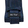 Neck Ties Mens Business Tie Silk Blue Tie Dots Neckline Set Wedding Business Tie Flat Cufflinks 150cm High Tie SN-3529 Direct Shipping C240412