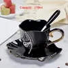 Mokken HF Diamonds Design Coffee Mug Creative Gift Lovers Tea Cups 3D Ceramic met strass Decoration and Saucers