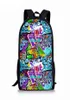 Sacs d'école Sac à dos Graffiti Custom Graffiti Sac pour les adolescentes Boys Pack Cartoon Printing Rucksack7488598