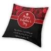 Pillow Fashion Happy Valentines Day Wishes Grüße Cover Home Decorative 3D Double Side Printed Rosen für Auto