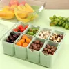 Storage Bottles Refrigerator Box With 4 Detachable Bins Clear Lid Rectangle Fridge Vegetables Fruits Organizer Holder Food Container