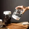 Storage Bottles Coffee Beans Vacuum Sealed Tank Transparent Glass Food Air Extraction Jars Kitchen Grains Moisture-proof Container