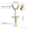 Colliers pendentiels Gold Color Fish Os Perme Collier Collier Men Men en acier inoxydable Crucifix Jesus Link Chaîne Catholic Bijoux Drop Del Otdin