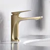 Badkamer wastafel kranen goud/chroom unieke enkele handgreep en koud water kraan messing mixer kraan met slang 4452