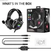 Mobiltelefonörlurar Onikuma Ny lättvikt Fashionabla Cool Wired Stereo Gamer -headset med mikrofon för bärbara tablett Desktop Y240407