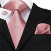 Hals Krawatten Hi Krawatte 100% Seiden Klassiker Herren Hochzeit Coralle Pink Pfirsich Krawatte Pocket Square Manschettenknöpfe Set Herren Rose Krawatte Solid Paisley Krawatte C240412