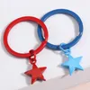 Schlüsselanhänger Lanyards 1Set (2pcs) süßer Emaille Schlüsselbund Buntes Sternschlüssel Ring Pentagrammketten Freundschaft Geschenke für Frauen Männer DIY handgefertigtes Schmuck Q240403