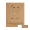 Colliers pendants 12 Constellation Zodiac Collier Horoscope Signe Zircon Star Galaxy Libra Astrologie Femmes Don avec carte de vente