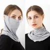 Scarves Women Real Silk Ring Scarf Dual-used Headscarf Sun Protection Neck Collar Outdoor Fashion Scarvers Grey Neckscarf