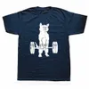 メンズTシャツ面白いパワーリフティング猫Tシャツ