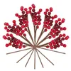 Kwiaty dekoracyjne 10pcs sztuczne czerwone gałęzie jagód świąteczny wybiera świąteczne dekoracje DIY