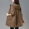 Trench Cods Coats Spring Automne Vêtements coréens lâches Verties Wind Breaker Femelle Hotted épaississeur décontracté Western Solid Western Solid