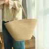 Bolsas de playa Damas Bolsa de algodón de hombro Un solo hombro Mujer Capacidad Gran capacidad Tota de hierba tejida Vacaciones verano