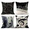 Kussenmuziek Note Throw Cover -Living -serie Decoratieve koffer Dubbele zijdesign duurzaam