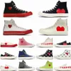 Canvas Love Shoes With Eyes Heart Designer High Low Classic Casual Sneakers Platform Bright Pink Multi-Heart White Black Blue T3VV#