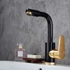 Bathroom Sink Faucets Space Aluminum Black And Gold Kitchen Faucet Vegetable Basin Water Taps Cold Mixer Luxury