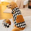 Vêtements pour chiens vêtements de longue durée à la mode à motif à carreaux chauds doux conception à deux jambes avec pour pour confort