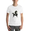 Herrtankstoppar svart hingst häst t-shirt pojkar djur tryck skjorta vita t skjortor för män
