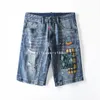 Herren Shorts Zweiter Platz roter Männer mit mittlerer Kalfhosen Mode gedruckte Hosen Schlanker Fit Cotton Elastic Shorts Herren Wasserzeichen Denim Denim