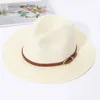 Panama Straw Hat vrouwelijke jazz top mannen en dames lente zomer geweven modieuze zonbescherming zonnescherm 240403