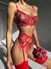 Sexig uppsättning ellolace Floral Sexig underkläder för fina kvinnor Hot sexdräkt som är väl utseende underkläder Push Up Bh Set Fancy Bilizna Attraktiv outfit L2447