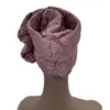 Big Flower Turban Bonnet Fashion Womens Head Wraps African Auto Gele Starties Muslim Scarfarf Caps 240403