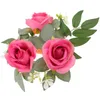 Decoratieve bloemen kandelaar Garland bloembloem centerpieces trouwring kunstmatige tafel ringen plastic rozenhouder