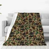 Blankets Comfortable Cute Pet Chihuahua Camouflage Blanket Accessories Sofa Decorative Throw Ultra-Soft Flannel For Bedroom