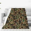 Couvertures confortables mignonnes animaux de compagnie Camouflage Camouflage accessoires de camouflage canapé canapé décoratif jet de flanelle ultra-douce pour chambre à coucher