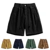 Męskie szorty męskie krótkie artykuły dorywcze sprężyste talia Pull Rod Shorts Nowe letnie plażę retro solidny kolor luźne szorty robocze z kieszeniami J240407