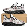 Casual Shoes InstantArts White Cow Flower Print Sneakers Mesh Breattable Outdoor Sport Training Running /Wlaking