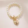 Bedelarmbanden verloren dame vintage gesimuleerde parel kralen kettingarmband voor vrouwen punk metaal hart groothandel juwelen accessoires