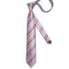 Halsbindungen rosa grau weiß weiß gestreiftes modisches Seidenkrawatten -Set Armbänder Manschettenknöpfe Herrenzubehör Direkter Versand Großhandel C240412