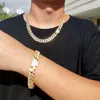 2024 Hot Sale Hip Hop Jewelry 12mm White Gold Plated Iced Out Cuban Link Cz Prong Chain Necklace Diamond