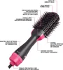 One Step Hair Dryer and Volumizer Round Air Brush 3 in 1 Anti-Scald Negative Ion Hair Straightener Brush Comb Curler Styler 240327