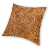 Pillow Beautiful Old Leather Cover 40x40cm Decoration 3D Print Vintage Floral Textures Throw Case For Sofa Double Side