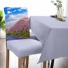 Couvre la chaise Fuji Mountain Cherry Blossom Japon Cover Stretch Elastic Dining Room Scecover Spandex Case de bureau