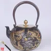 Teaware Sets Handmade Cast Iron Pot Dragon Phoenix Play Beads Household Kettle Teapot Tea Set Retro Style