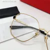 Best-selling eyewear 18k cat-eye shape frame gold-plated ultra-light optical men and women business style versatile glasses model 0417O