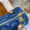 Projektanci torby Keepall 17cm Mini Boston torebki płócienne dżins skórzana torba Messenger Tourse Tourse Moda nano poduszka torebka na ramię nano torebka