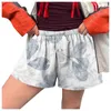 Shorts voor dames schattige zachte elastische vrouwen lage taille afdrukken knop vooraan pyjama bodems bokser slaapkleding pantalones cortos 2024