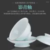 Teaware Sets Jingdezhen Handmade High-Grade Ceramic Bluish Porcelain Cover Teacup Single Non-Scald Tea Tableware Set Gift Box Genuine Goods