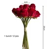 Fleurs décoratives 12pcs Rose Fleur artificielle pour décoration de mariage de mariage blanc décor de table d'accueil faux cadeau de la Saint-Valentin