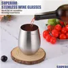 Tumblers 18 Oz Stainless Steel Stemless Wine Glasses Outdoor Unbreakable Shatterproof Tumbler Cups Housewarming Christmas Gifts Access Dhnlq