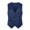 Mense Tank Tops män i maistcoat fast färg Single-breasted V Neck ärmlös vårväst för arbete Vester Slim Fit Mens Suit