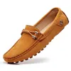 Casual Shoes Green Loafers Men Design Suede Genuine Leather Slip On Moccasins Comfy Driving For Chaussure Homme